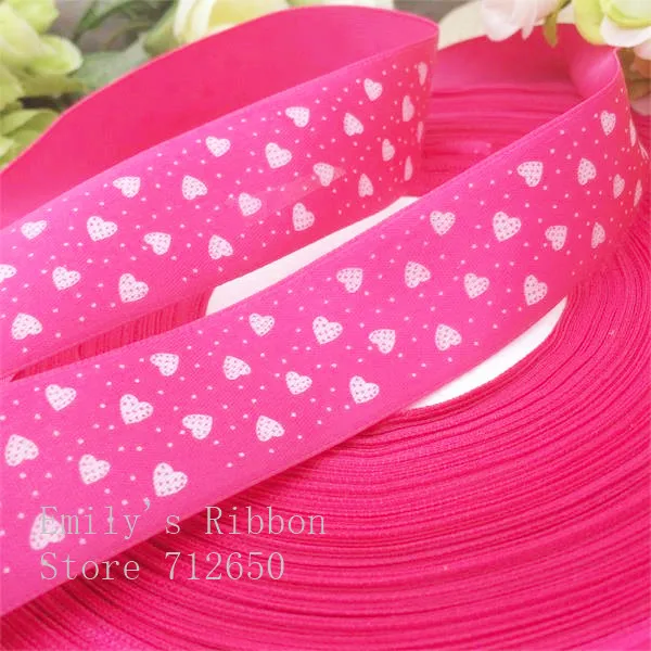 Лента атласная с принтом влюбленных сердец 1-1/2 дюйма |