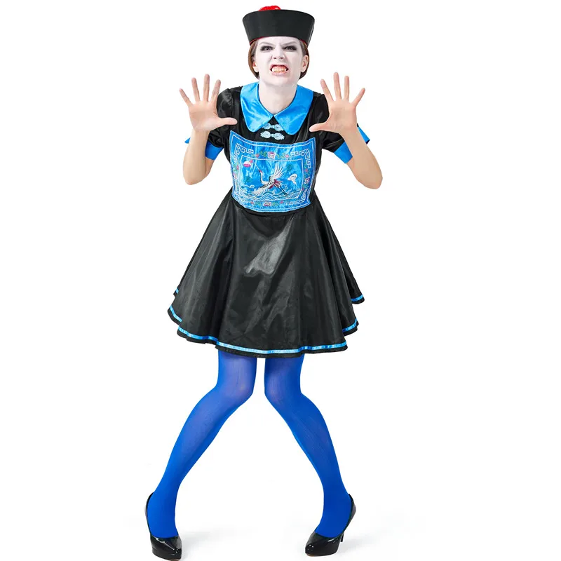 Женское китайское платье для косплея зомби Хэллоуина