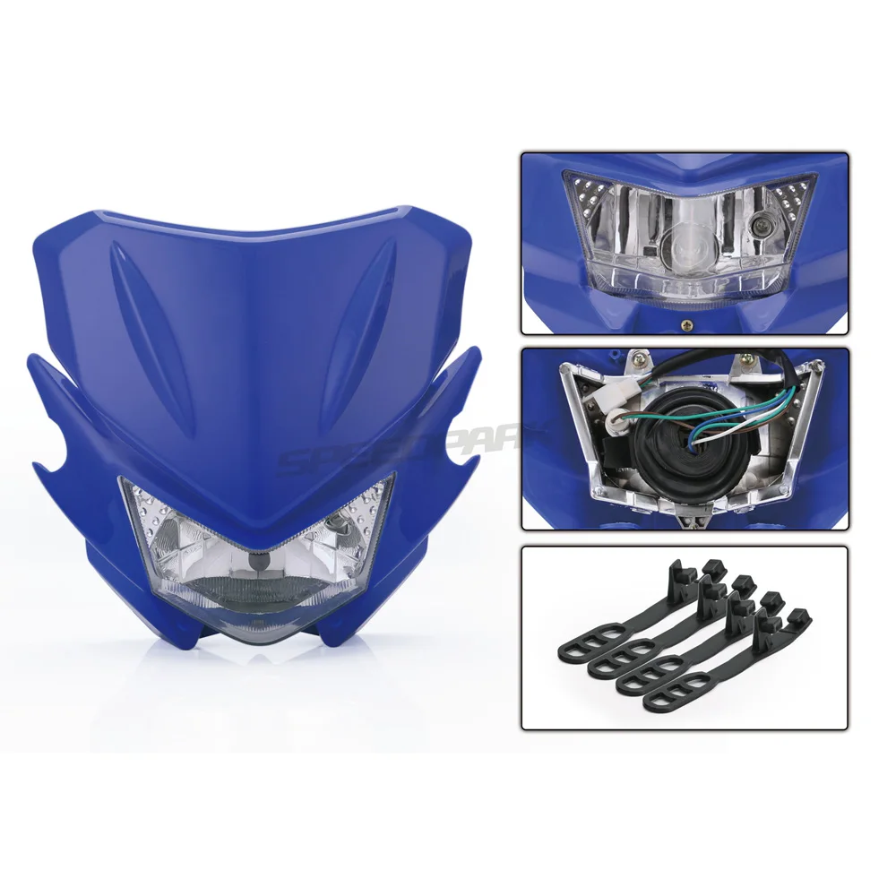 SPEEDPARK универсальный мотоцикл фара обтекатель для KAWASAKI YAMAHA SUZUKI HONDA KTM Байк - Цвет: Blue