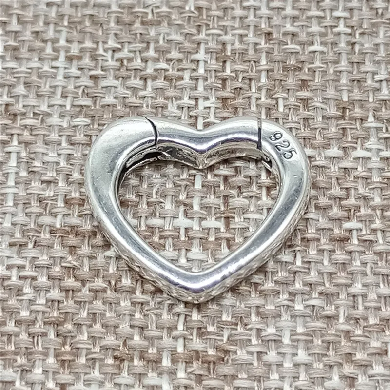 925 Sterling Silver Love Heart Lobster Claw Clasp for Bracelet Necklace