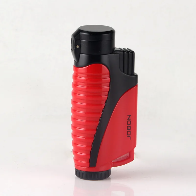 

New Pipe Butane Jet Gas Lighter Cigar Torch Turbo Lighter 3 Nozzles Fire Windproof Spray Gun Metal 1300 C NO GAS