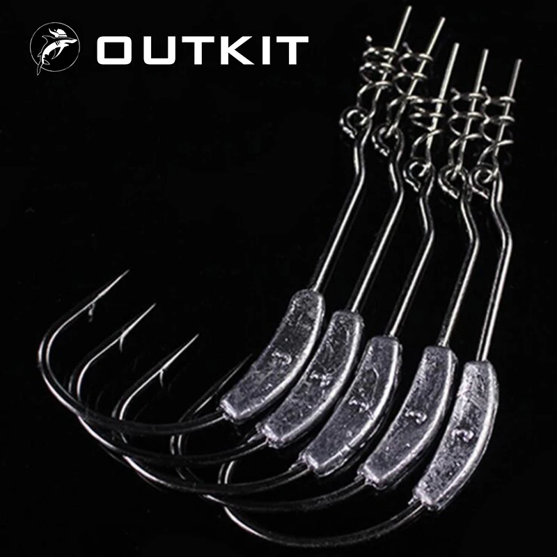 OUTKIT 5 шт./лот колючий свинцовый крючок 2 г/2 г/3 г/5 25 г/7 г офсетный рыболовный