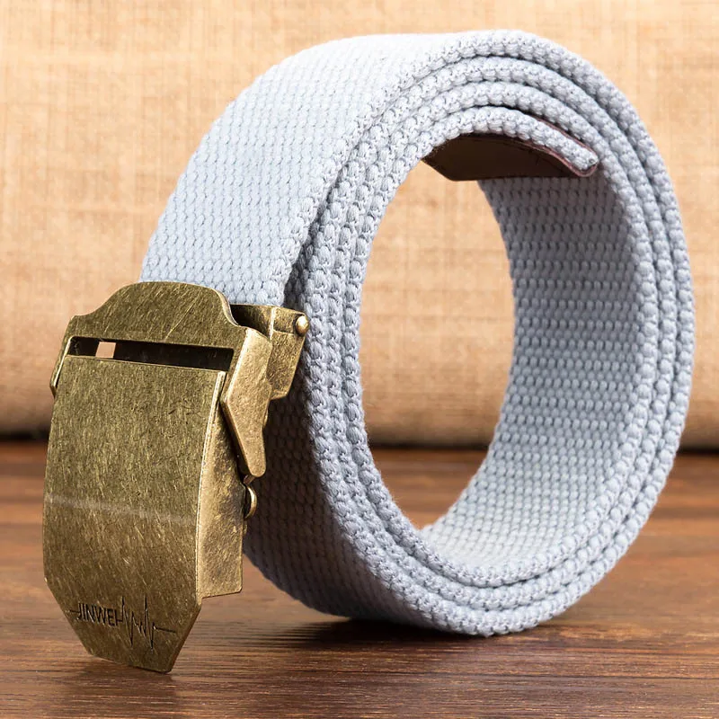 Quality Unisex canvas belt retro high quality Alloy Automtaic buckle men casual simle Men and Women cowboy pants | Аксессуары для
