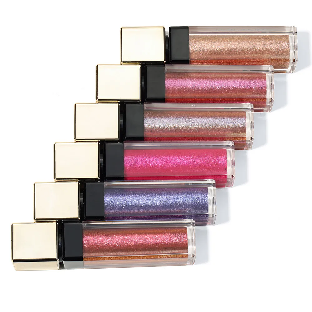 MUSIC ROSE lip gloss Popular Square Tube 12 Color Bright Metal Lip Gloss Non-Stick Cup Glaze liquid lipstick labial matte | Красота и