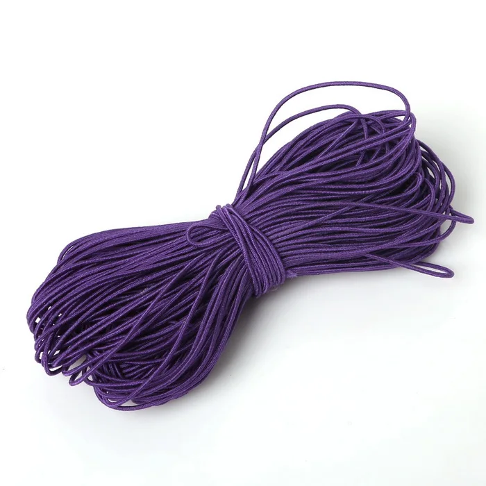 Purple Высокоэластичная Высококачественная 1 мм цветная круглая эластичная повязка круглая эластичная канатная Резиновая лента эластичная линия DIY Швейные аксессуары - Цвет: Purple
