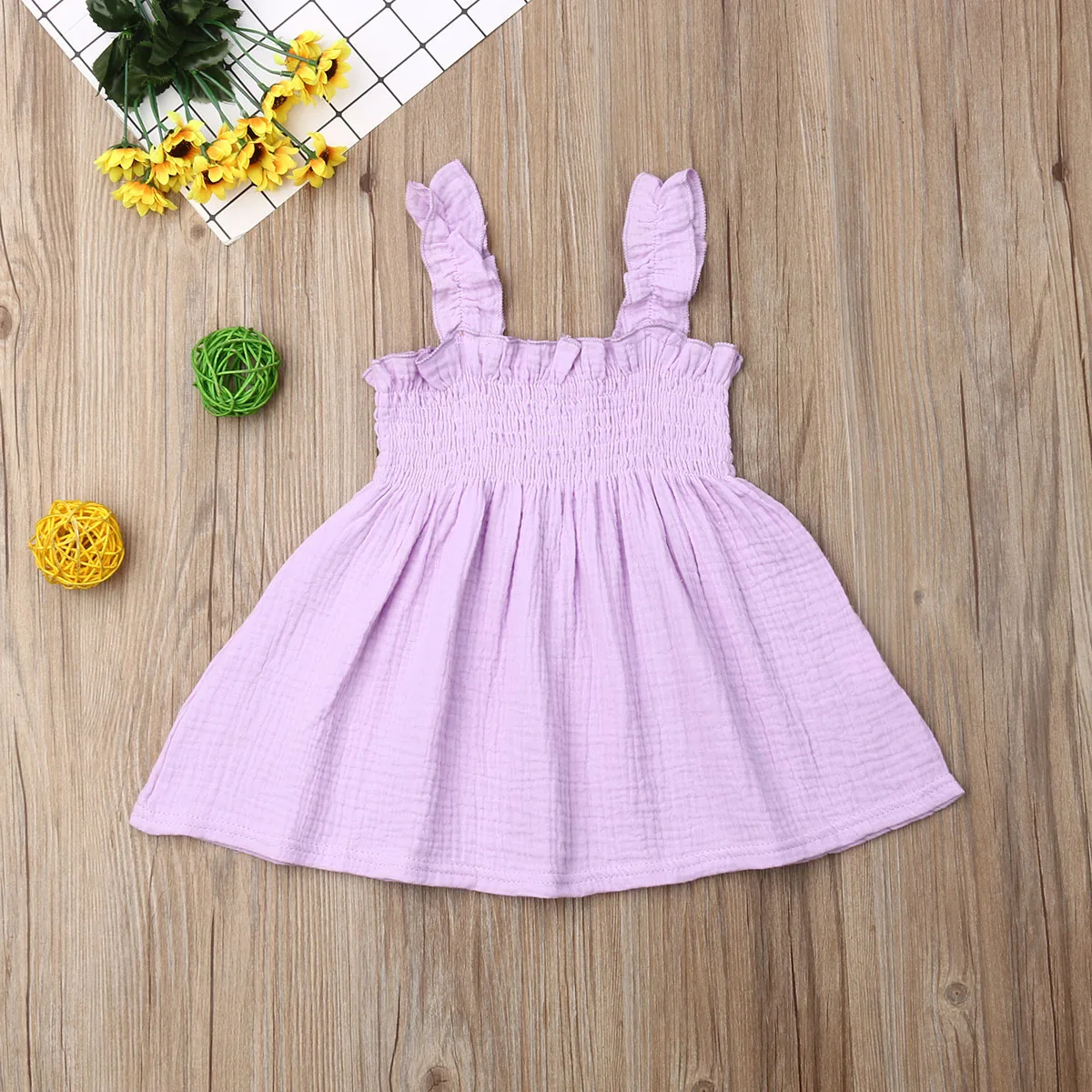 Детское летнее платье без рукавов до колена | Детская одежда и обувь