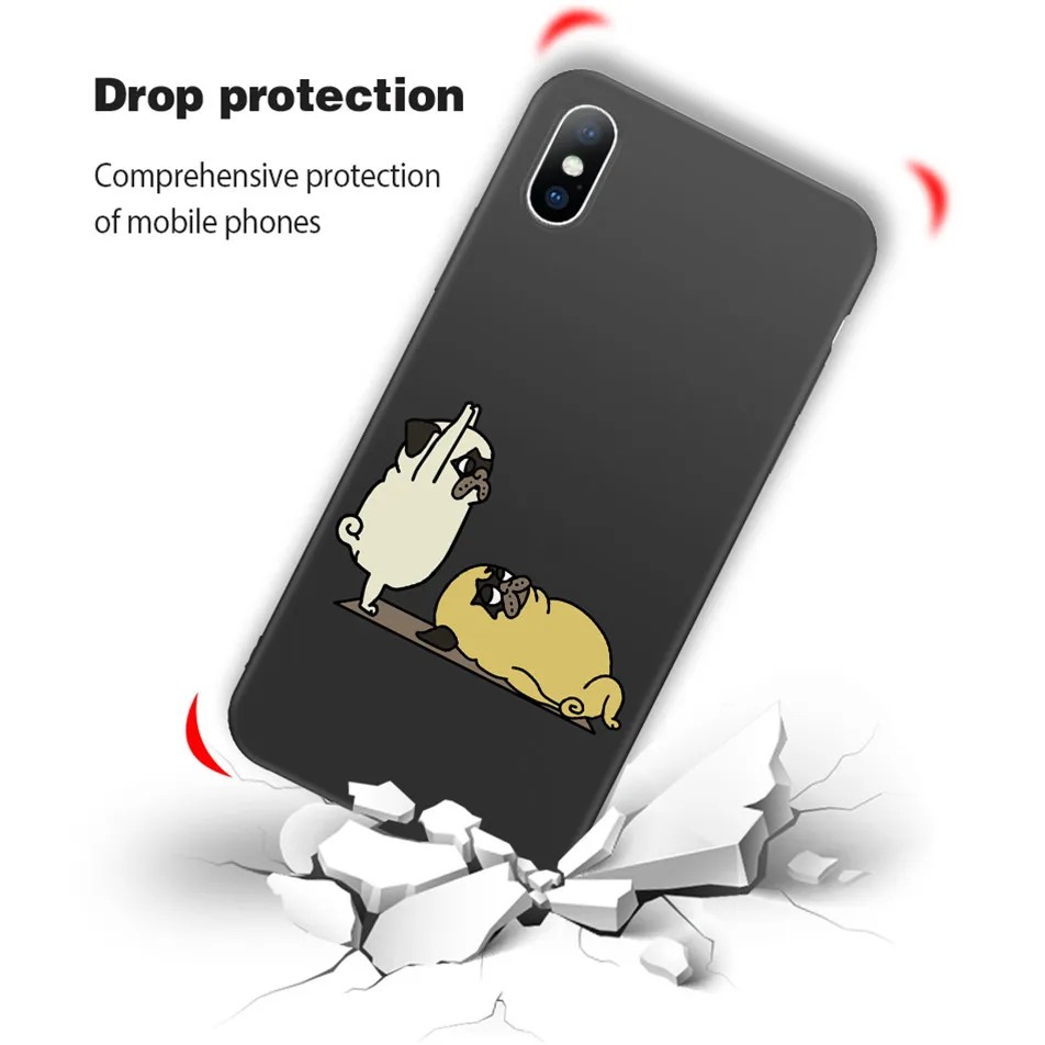 USLION мультяшный чехол для телефона для iPhone X Xs Max XR 11 Pro Max Забавный чехол с рисунком собаки для йоги для iPhone 8 7 6 6 s Plus Мягкий чехол из ТПУ
