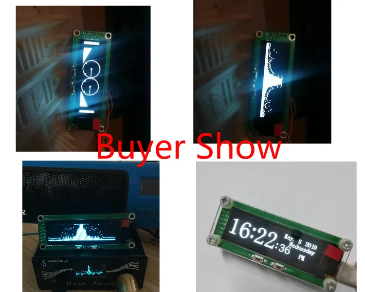 GHXAMP 2 дюймов OLED музыкальный спектр Модуль Индикатор уровня VU метр модификация автомобиля компьютер MP3 DVD MP4 MP5 Телефон DIY время DC5V