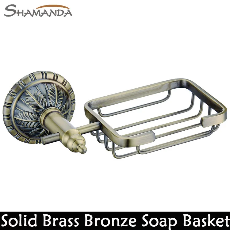 Free Доставка Европейский Роскошный Античная Бронзовая Мыло Корзина мыльница