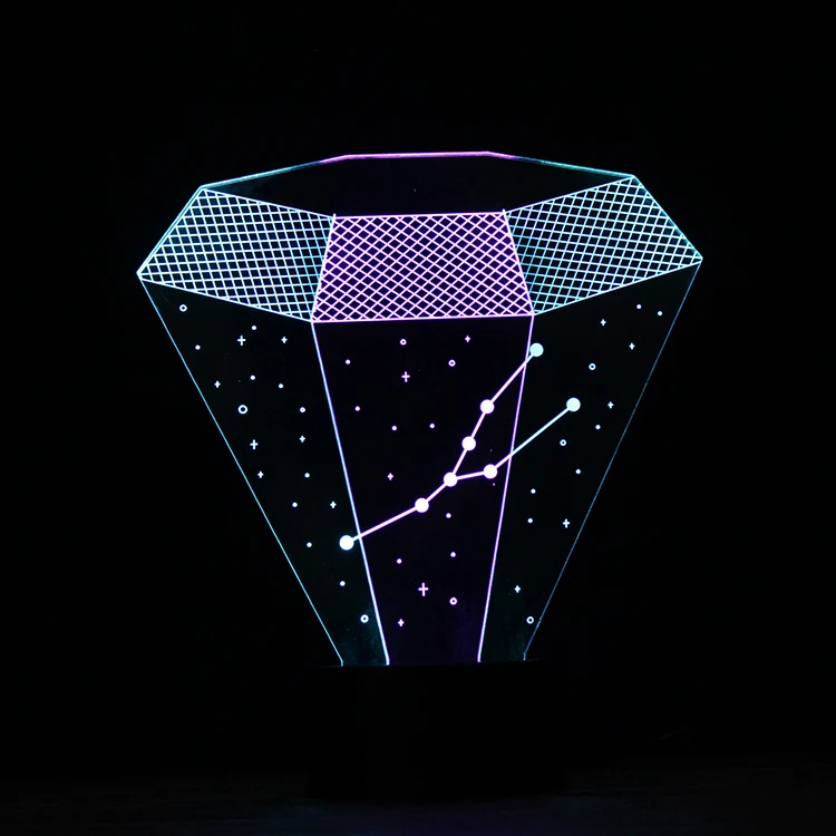 Новое изобретение щетка для 3D зодиака Рак созвездий светодиодный ночной