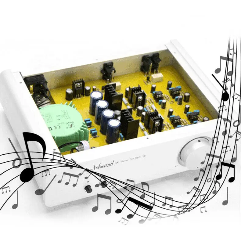 Nobsound HiFi стерео 2-в-1-OUT предусилитель алюминиевого серебристого домашнего аудио