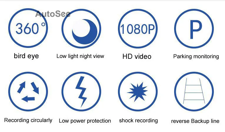 Автомобильная система круглого обзора 360 камера birds eye 4 way DVR 1080 P, активная траектория на выбор