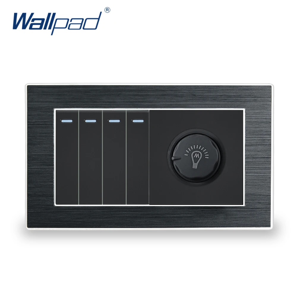 

Переключатель диммер Wallpad, 4 шт., алюминиевый, 110-220 В