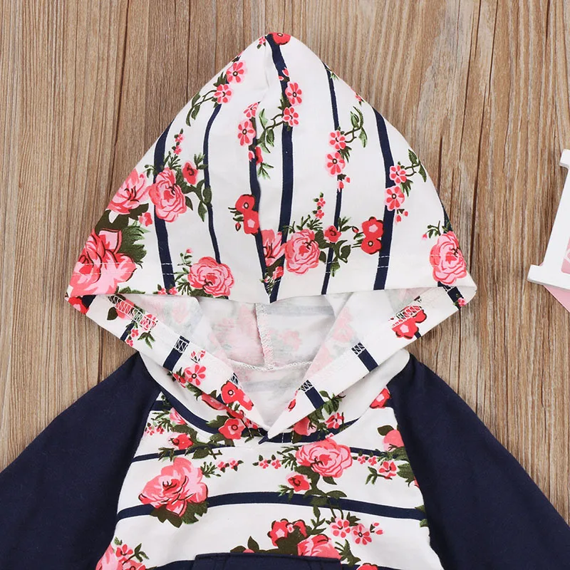 Emmababy Fall Autumn Newborn Baby Clothing Floral Long Sleeve Hooded Sweatshirt Tops+Long Pant 2PCS Kids Boy Girl Clothes | Детская