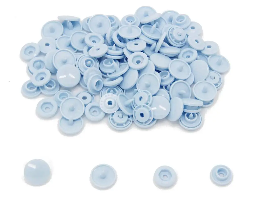 B20 - Pastel Blue 100 наборов-Размер 20(1/")-KAM глянцевый пластик/смолы защелки для подгузников/нагрудников/ткань/PUL - Цвет: B20 - Pastel Blue