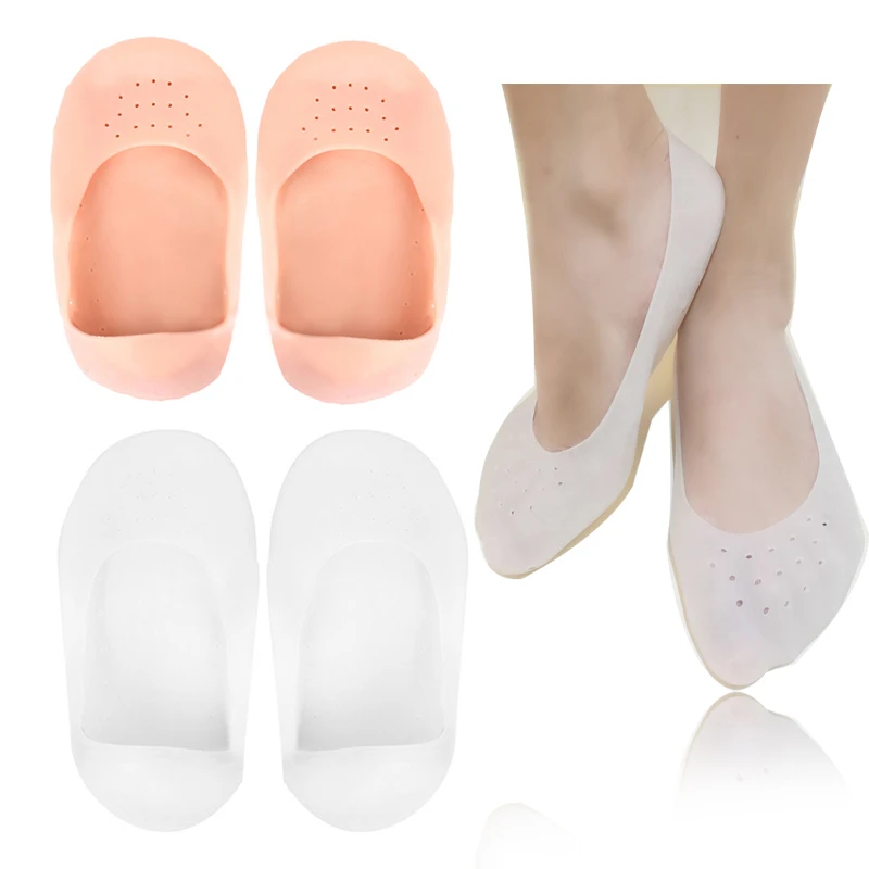 1Pair Silicone Insole Moisturizing Socks Heels Protector Anti Crack Foot Spa Socks Gel Shoes Insoles Feet Care Pedicure Socks images - 6