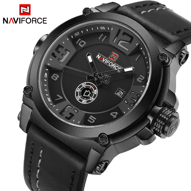 Часы наручные NAVIFORCE Мужские кварцевые брендовые Роскошные спортивные аналоговые