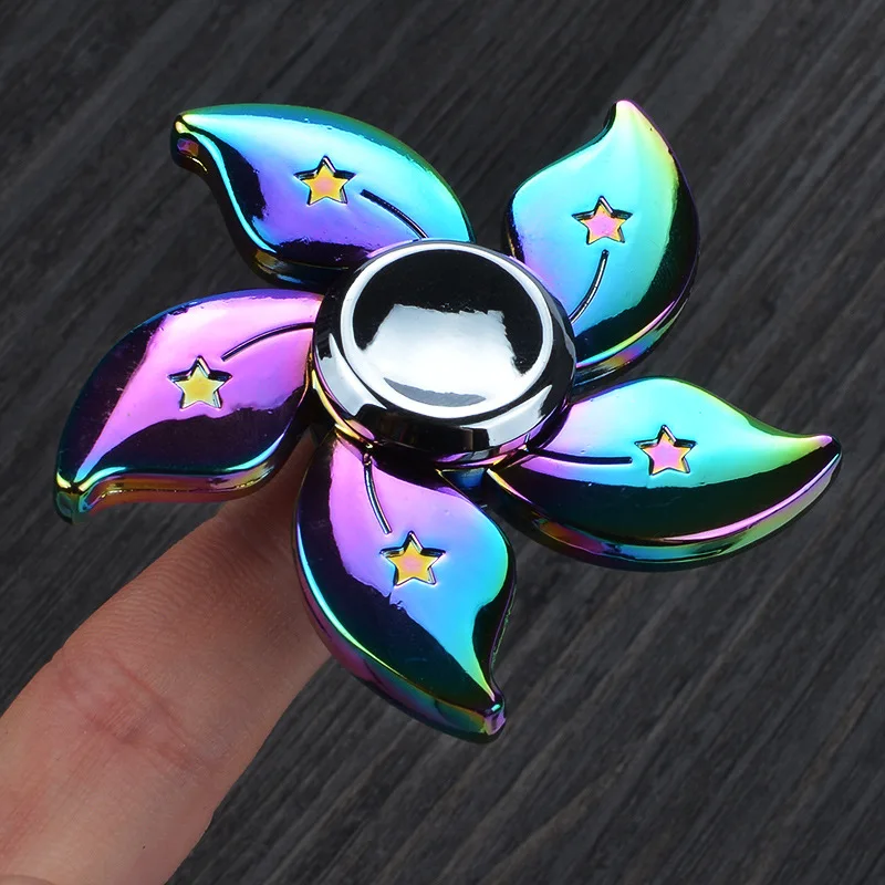 Tri-блесны Непоседа игрушки узор ручной Spinner Радуга металла и СДВГ снять стресс