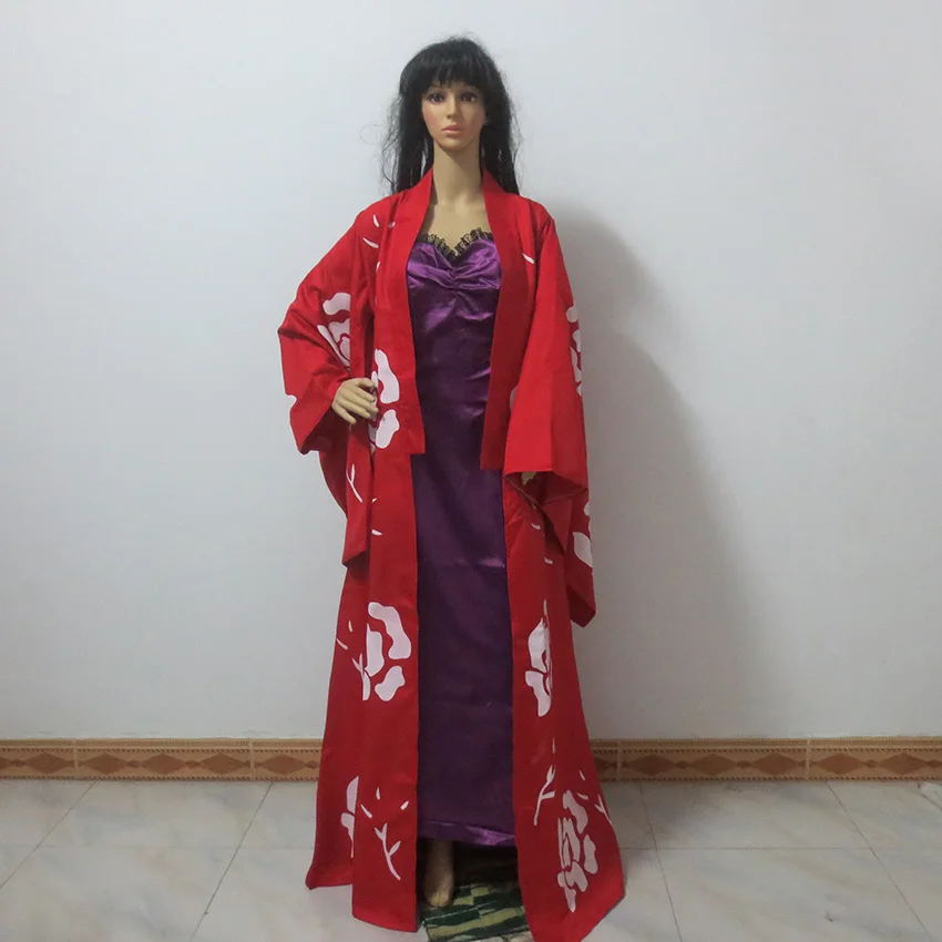XxxHolic Итихара Юко Косплэй Для женщин/красный цвет длинное Цветочное платье кимоно