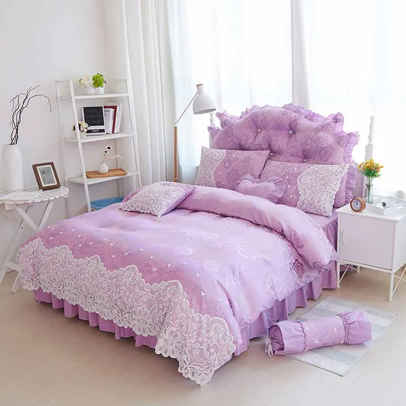 Кружевные комплекты постельного белья принцессы с оборками роскошные 4 шт.