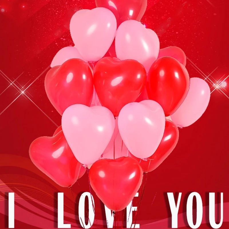 20 шт./лот толстые 2 г розового белого красного цвета с надписью Love латексных шаров