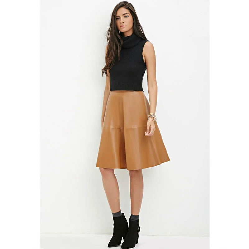 Юбка женская трапециевидная до колен элегантная повседневная юбка из