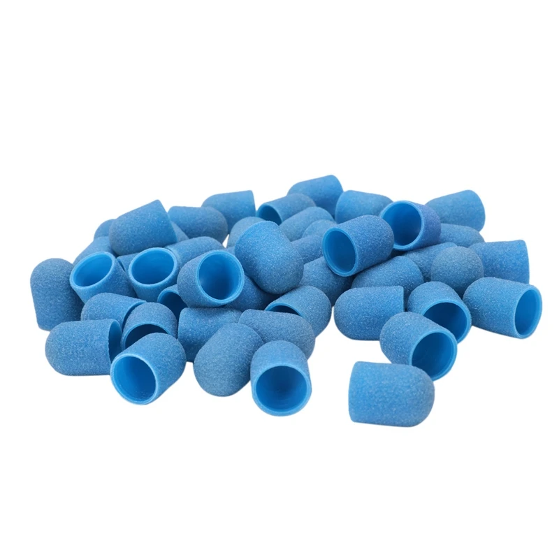 Blue B 50 шт. розовые шлифовальные ленты для ногтей, сверло для ногтей, Машинка для маникюра и педикюра, аксессуары для дизайна ногтей, резиновая оправка - Цвет: Blue B