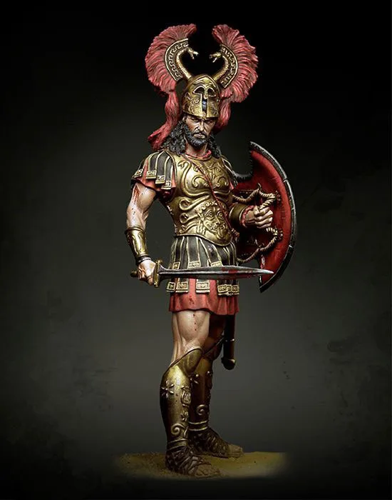 

New Unassembled 1/18 90MM Greek man stand warrior WITH BASE 90MM Resin Figure Unpainted Model Kit