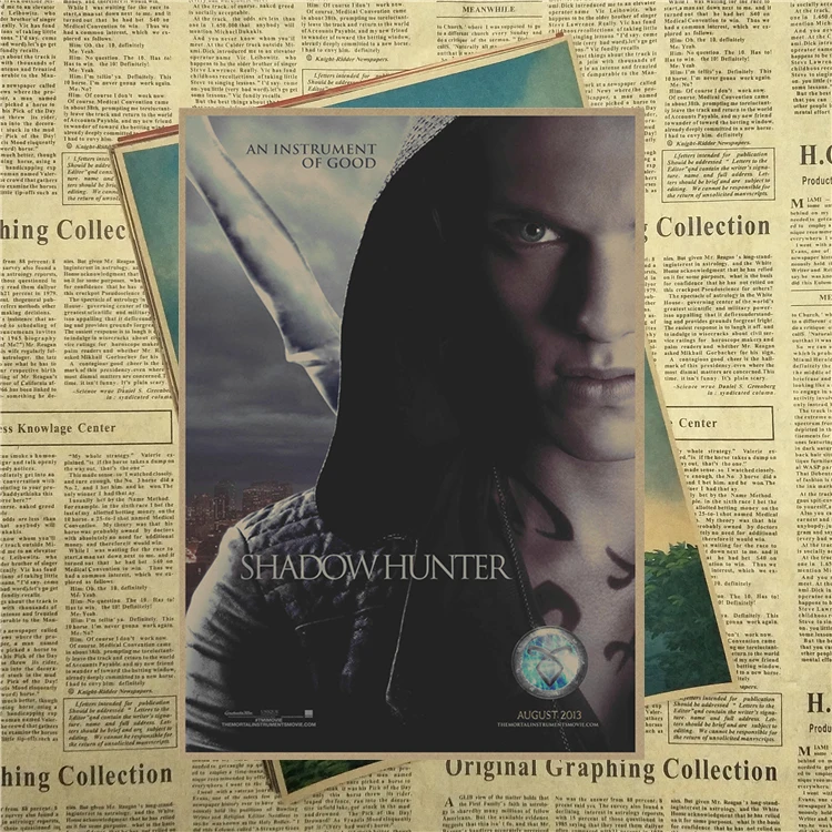 The Mortal Instruments: Город костей лилия Коллинз винтажные плакат из крафт бумаги лучший
