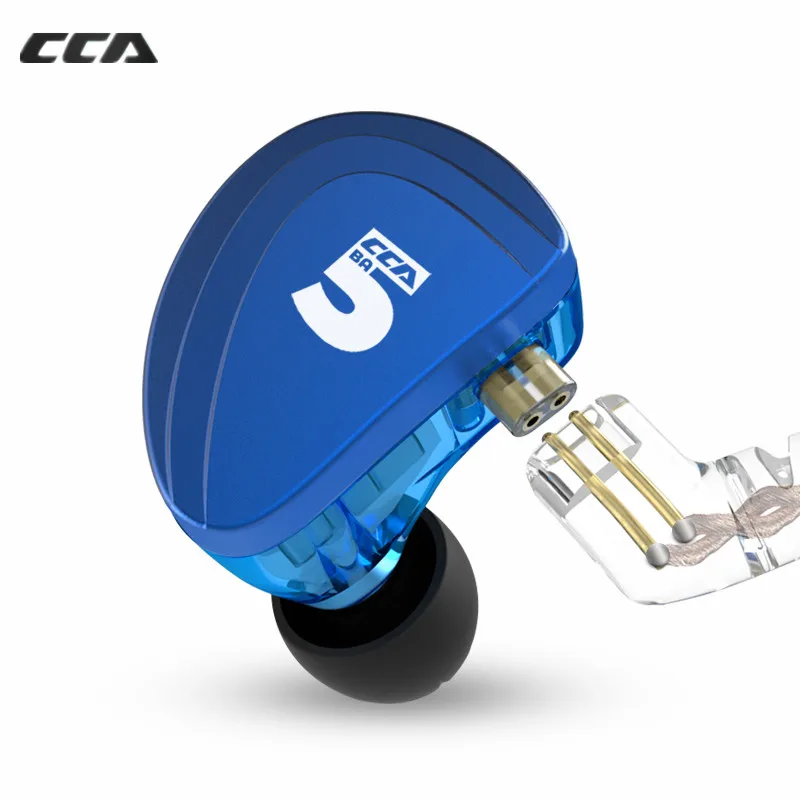 CCA A10 5BA 5 сбалансированная Арматура наушники HIFI со съемным 2PIN кабелем гарнитура C16