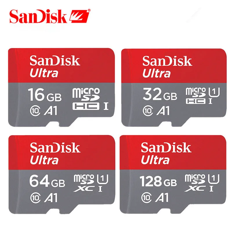 SanDisk Micro sd 128 ГБ 64 32 16 98 МБ/с. карты памяти Ultra класс 10 Microsd 100% оригинальный TF для