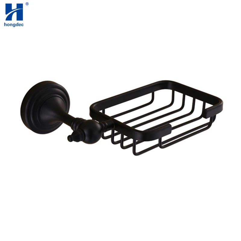 Hongdec High quality Wall Mount brass black Soap Basket Dish Holder for Bathroom No Drilling Required | Обустройство дома