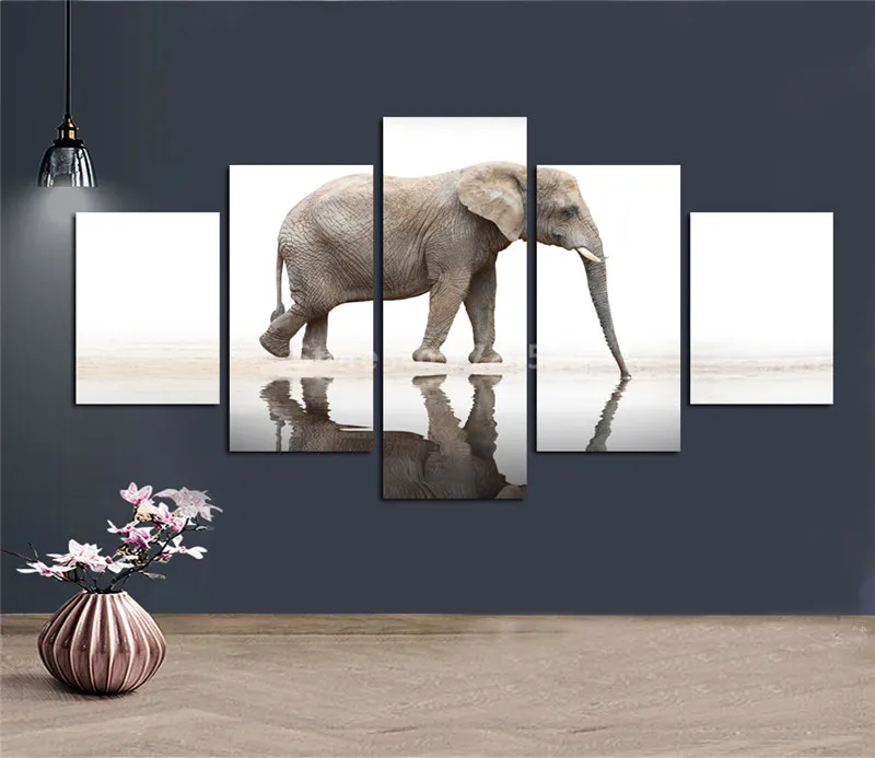 

Selling 5 Pcs Modern Print Canvas Painting Elephant Wall Art Home Decor For Living Room Artworks Picture Animal Picture Unframed