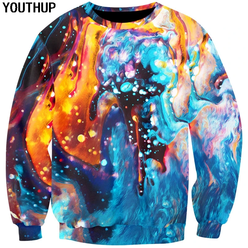 3d Толстовка YOUTHUP 2020 Мужская и Женская толстовка с длинным рукавом круглым вырезом