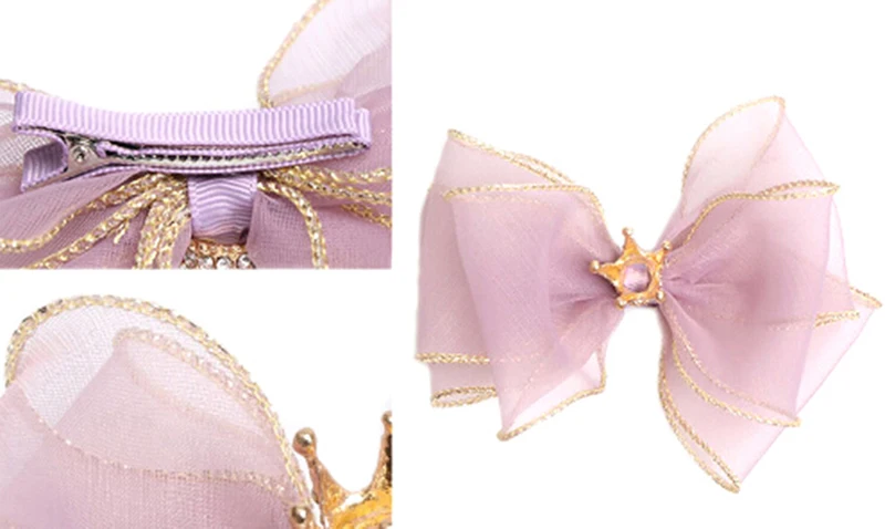 2019 New Hair Clips Three-dimensional Flower Crown Ornaments Hairpin Organza Bow Top | Детская одежда и обувь