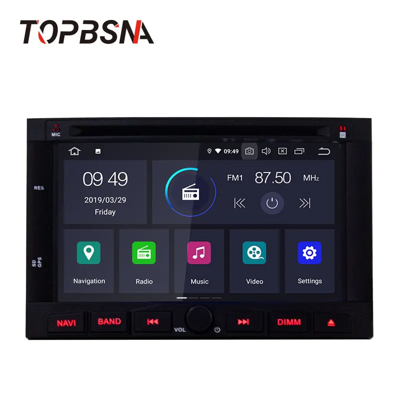 Автомобильный мультимедийный плеер TOPBSNA Android 10 для Peugeot 3005 3008 5008 Partner Berlingo GPS