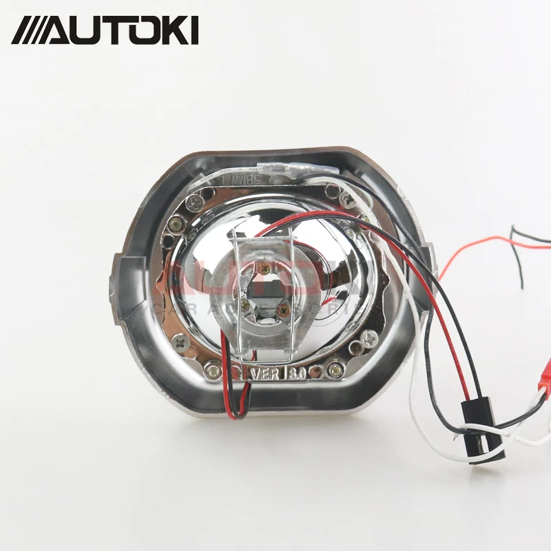 AUTOKI, новинка, спортивный, светодиодный, ангельские глазки+ би ксеноновые линзы, проектор, головной светильник для автомобиля, модифицированный, дневной, ходовой светильник 2,5/3,0 H4 H7