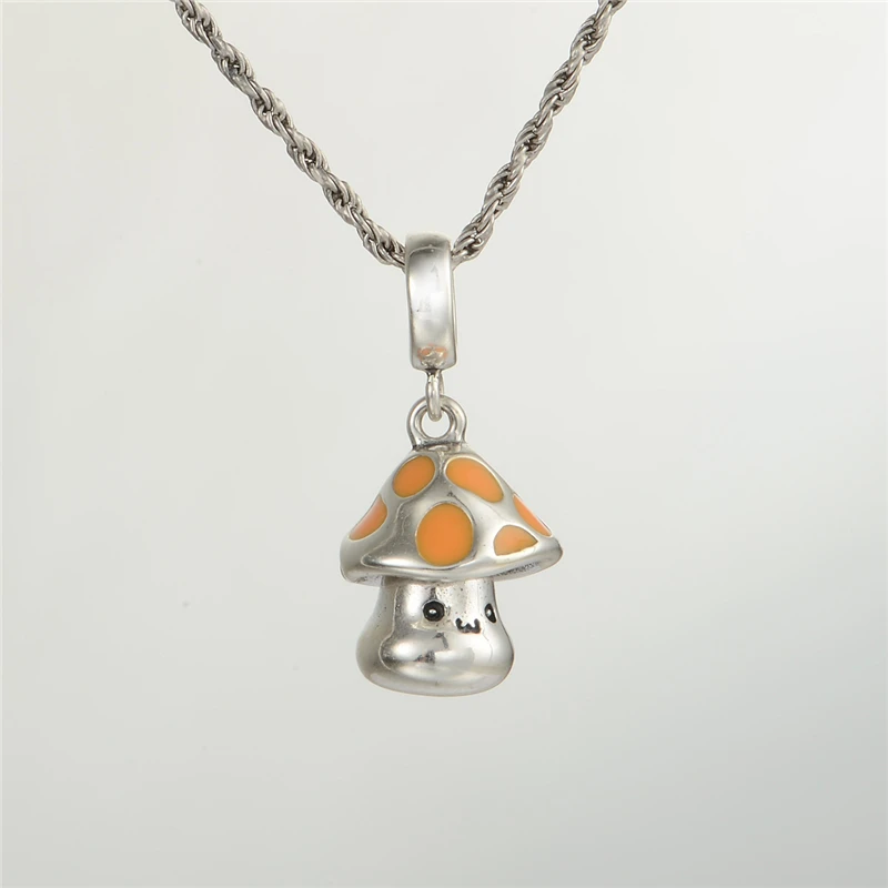 Подвеска в виде гриба из серебра 925 пробы с эмалью S262H20|charm pendant|mushroom charmcharm pendant diy |
