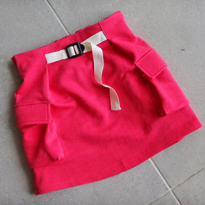 rose red skirt Модная юбка для девочек Новинка года, летняя юбка средней длины для отдыха хлопковая юбка для девочек милая детская юбка#5198 - Цвет: rose red skirt
