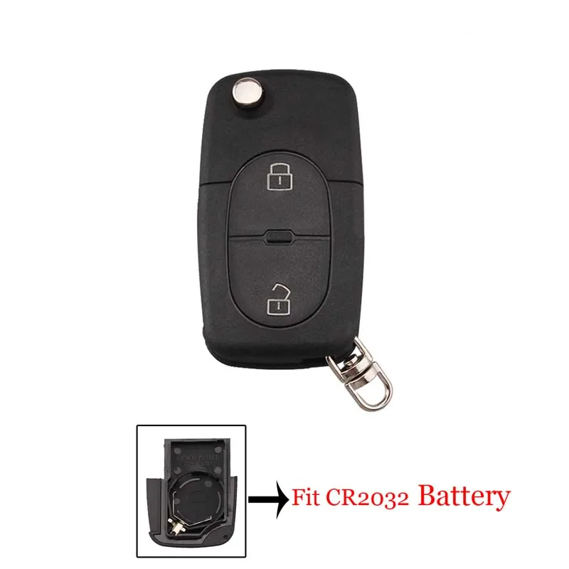 

BHKEY 2/3/4 Button Remote Key Fob Case Shell +Blade for Audi A2 A3 A4 A6 A8 TT CR2032 Blank Case Original remote control shell
