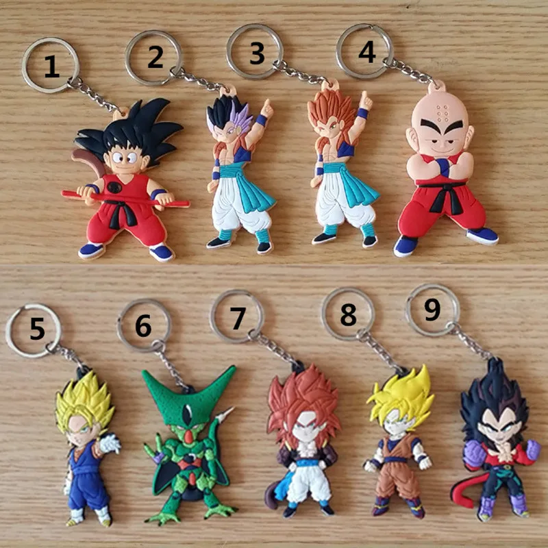 Аниме Dragon Ball Z фигурки Сон Гоку Супер Saiyan ПВХ брелок игрушки Dragonball Figuras кулоны
