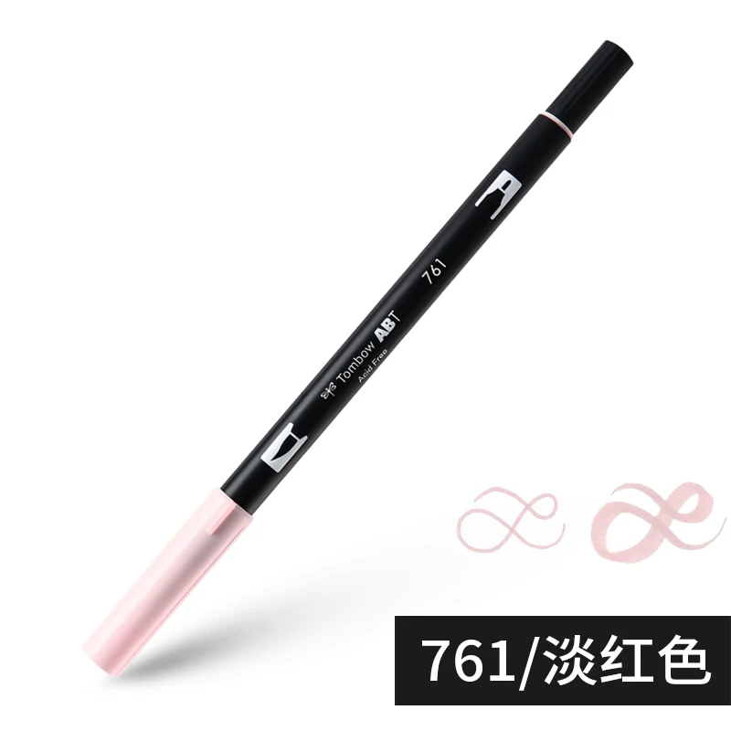 TOMBOW, двойная кисть, ручка, 96 цветов, двойная головка, художественные маркеры, акварельная основа, моющийся мягкий наконечник для рисования, письма, набросков, ABT - Цвет: 761
