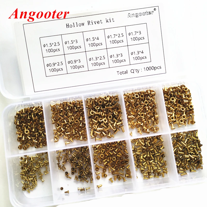 

Медные заклепки Angooter набор 1000 шт.