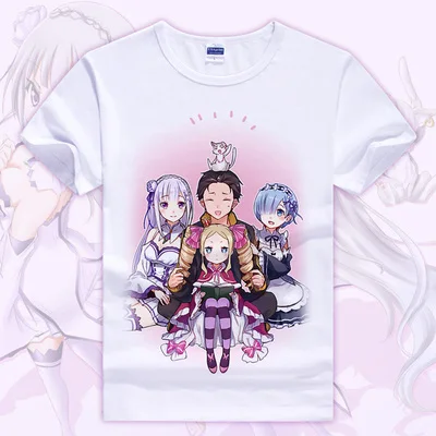 020 Футболка Re: Zero kara Hajimeru Isekai Seikatsu, аниме Emilia Rem, футболка для костюмированной вечеринки, футболки с героями мультфильмов для студентов - Цвет: 020
