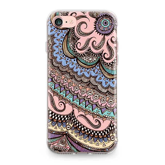 Мягкий ТПУ чехол для телефона для Iphone 4, 4S, 5, 5S, 5C, SE, 6, 6 S, 7, 8 Plus, X, XR, XS, Max, мандала, Цветочный, этнический узор, силиконовый чехол - Цвет: 0838