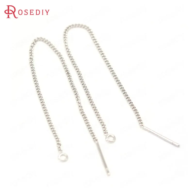 Platinum Color 33992) 6 шт 95 мм 24K золото цвет латунь кисточка цепь шпилька серьга линия подключения цепи Высокое качество Diy ювелирных изделий Аксессуары - Цвет: Platinum Color