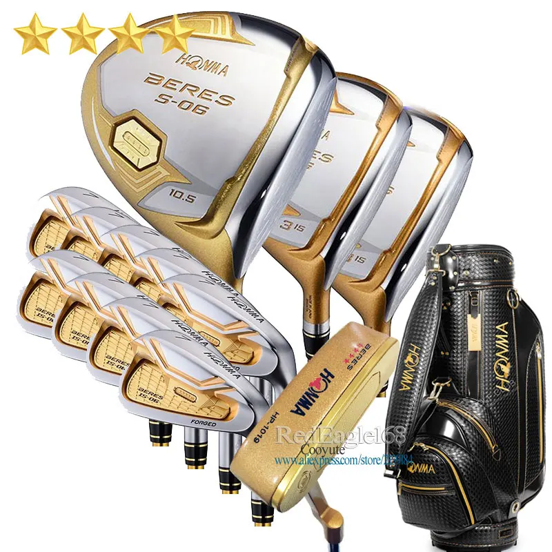 Compelete club Набор HONMA S-06 4 звезды гольф-клубов драйвер фарватера деревянные Утюги сумка клюшки Графит Гольф Вал
