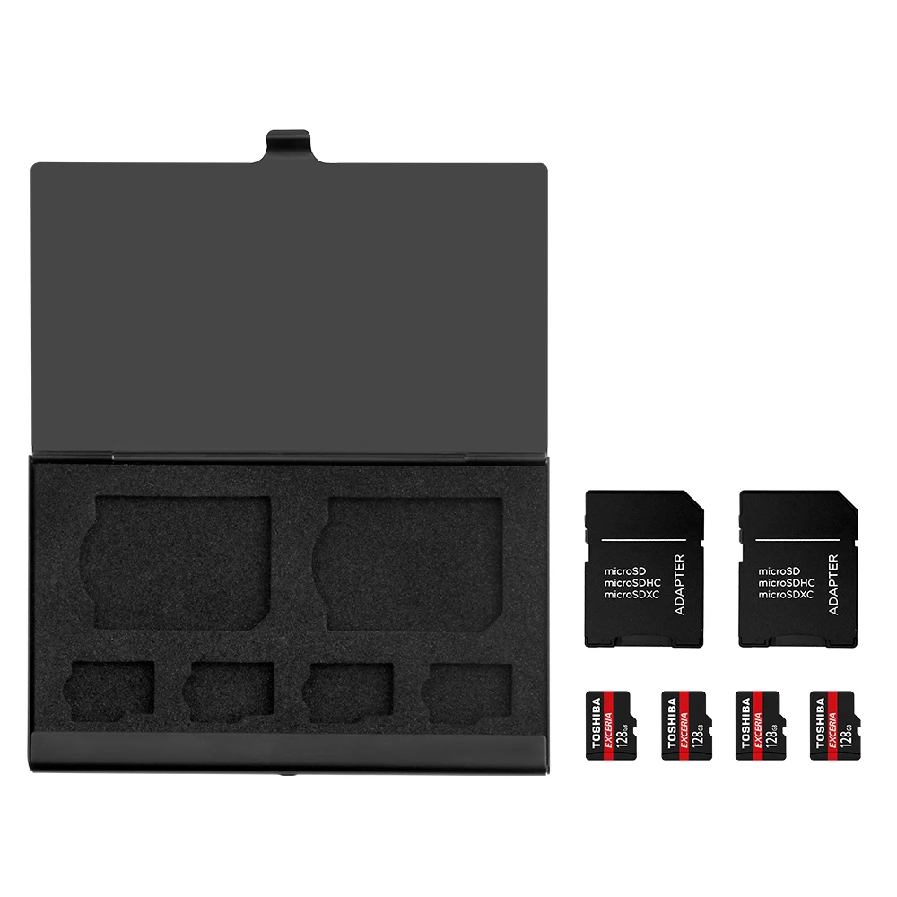 Rocketek алюминиевый чехол для хранения карт памяти sd microsd/micro sd держатель сумка коробка памяти помещается с 2 sd-картами и 4 картами micro sd