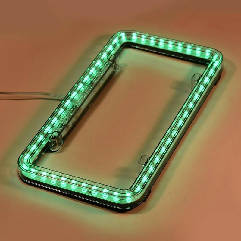 Зеленый Универсальные дневные ходовые огни 12V Белый красные, синие зеленый 54 светодиодный светильник автомобилей спереди и сзади номерной знак рамка Крышка - Цвет: Зеленый