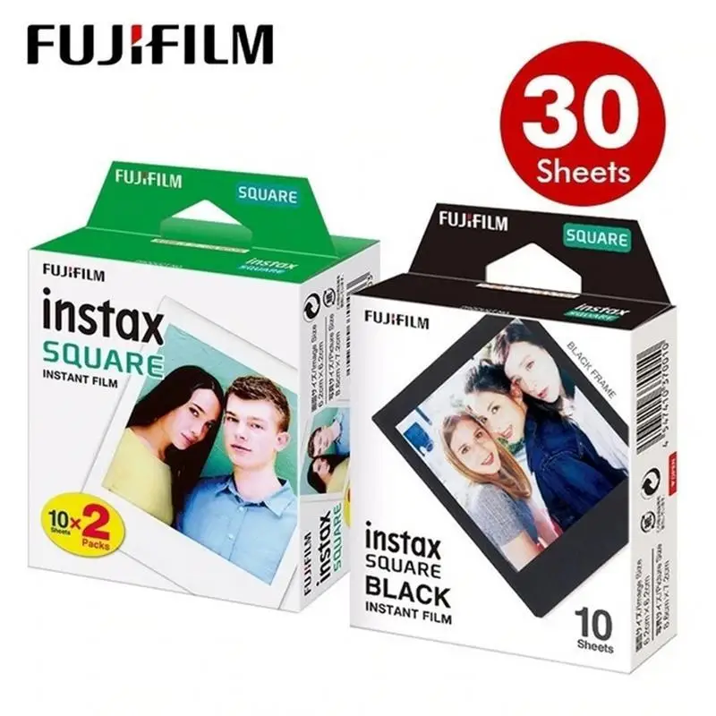 WHT 20pcsBLK 10pcs Фотобумага для Fujifilm Instax квадратная пленка белый черный край для SQ10 SQ6 SQ20 мгновенная камера поделиться SP-3 принтер дневного света - Цвет: WHT 20pcsBLK 10pcs